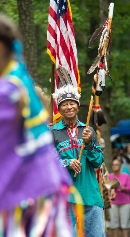 Chief William Daisey of the Oak Orchard Nanticoke Tribe takes part in the opening ceremonies. BY DENY HOWETH